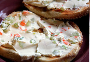 veggie cream cheese on bagel