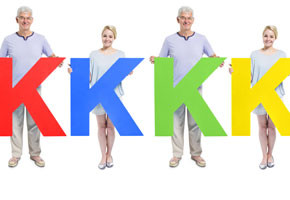 People holding letter "K"